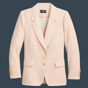 J.Crew Willa Blazer 10T Light Pink Classic Fit Gold Buttons Womens Polyester
